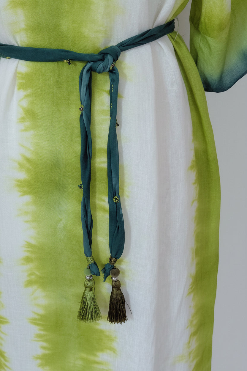 Μοναδικό Λινό Καφτάνι Shibori Maya